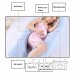 Grand oreiller de grossesse et de maternité en forme de U avec housse interchangeable et lavable 150 x 80 cm  coton  masque pour les yeux pink - B07VQS12XR